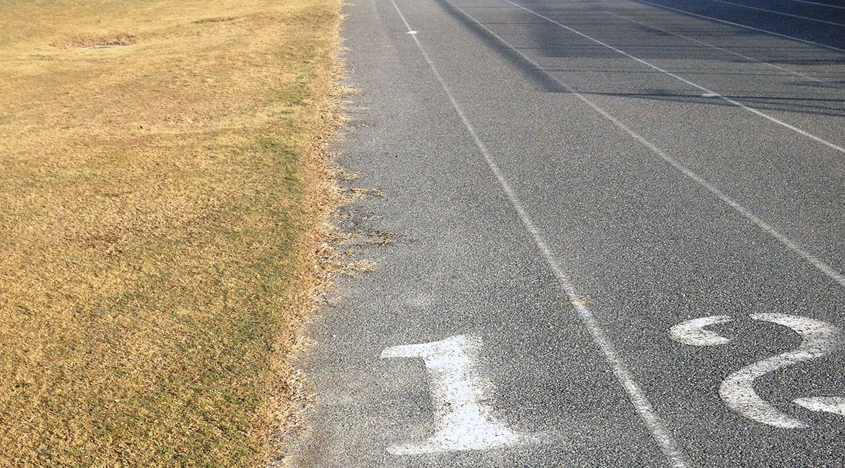 Running track and field on bare asphalt!?